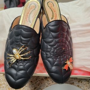 EU 40 Web quilted mules olf186024a